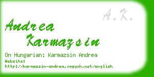 andrea karmazsin business card